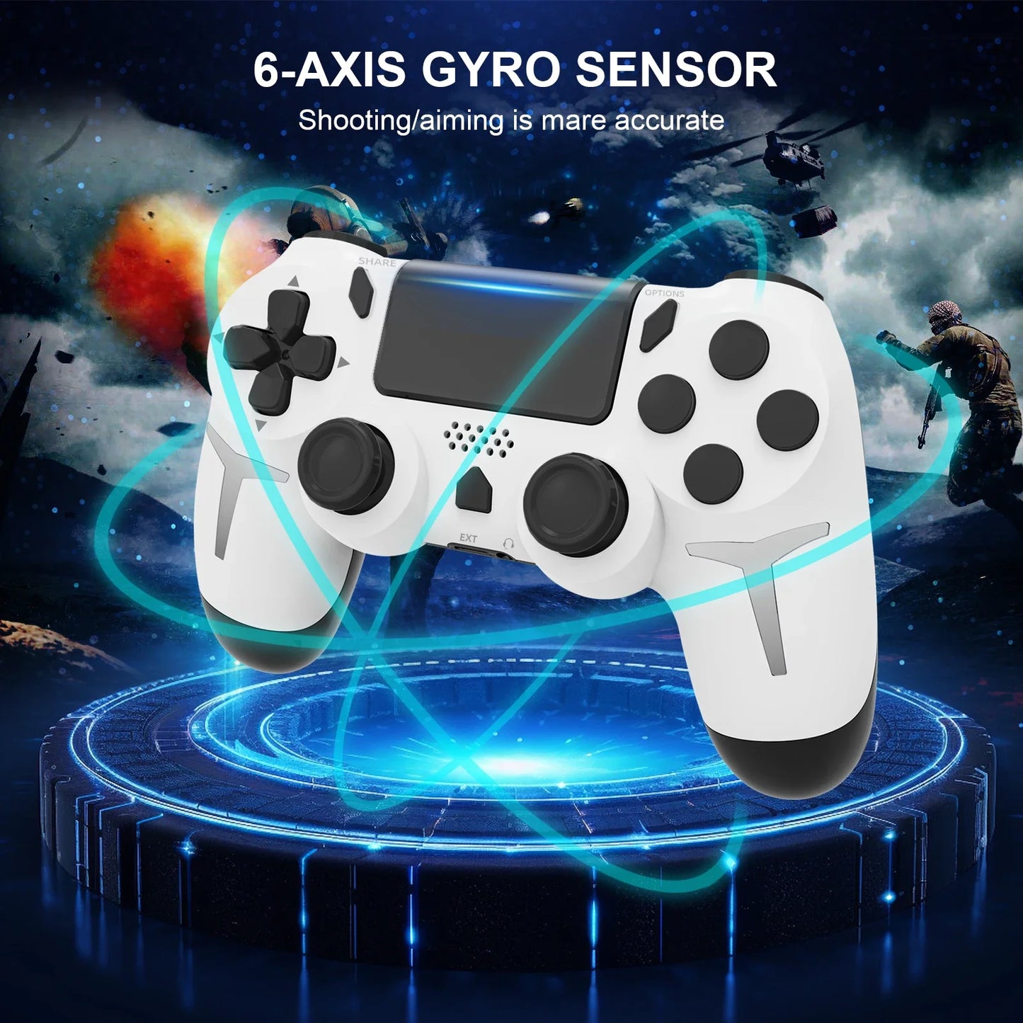 GAMINJA Wireless Bluetooth Gamepad β Dual Vibration & Touchpad for PS4/PS3 & PC Gaming