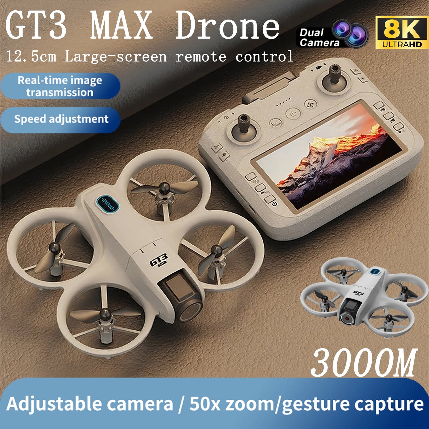 GT3 MAX Mini Drone β 8K HD Camera with GPS & Dynamic Lighting for Pro Aerial Photography