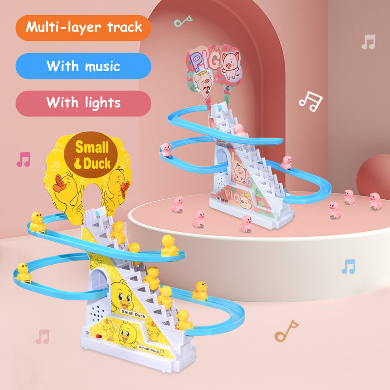 Electric Duckling Toy – Musical Climbing Stairs Playset for Kids