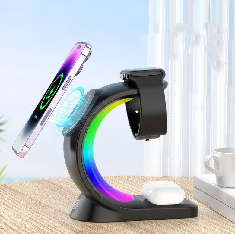 4-in-1 Magnetic Wireless Charger – Fast Charging Station with Atmosphere Light