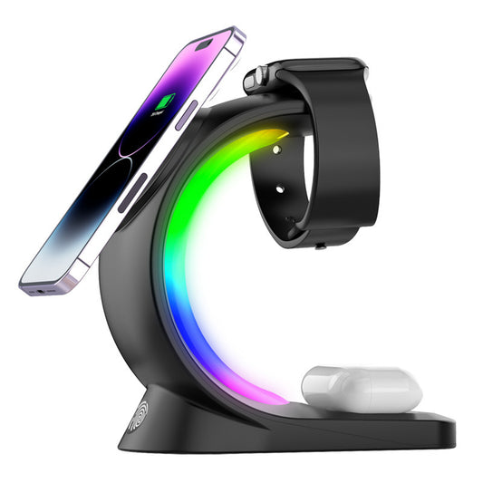 4-in-1 Magnetic Wireless Charger – Fast Charging Station with Atmosphere Light