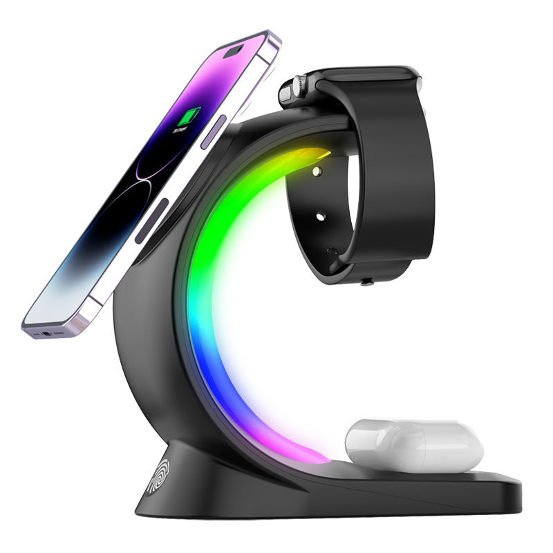 4-in-1 Magnetic Wireless Charger – Fast Charging Station with Atmosphere Light