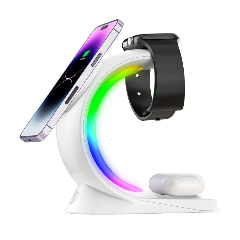 4-in-1 Magnetic Wireless Charger – Fast Charging Station with Atmosphere Light
