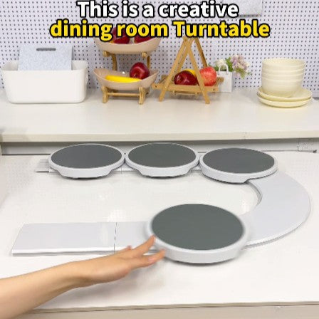 Household Portable Rotating Tray – 360° Turntable Organizer for Kitchen & Tabletop Use