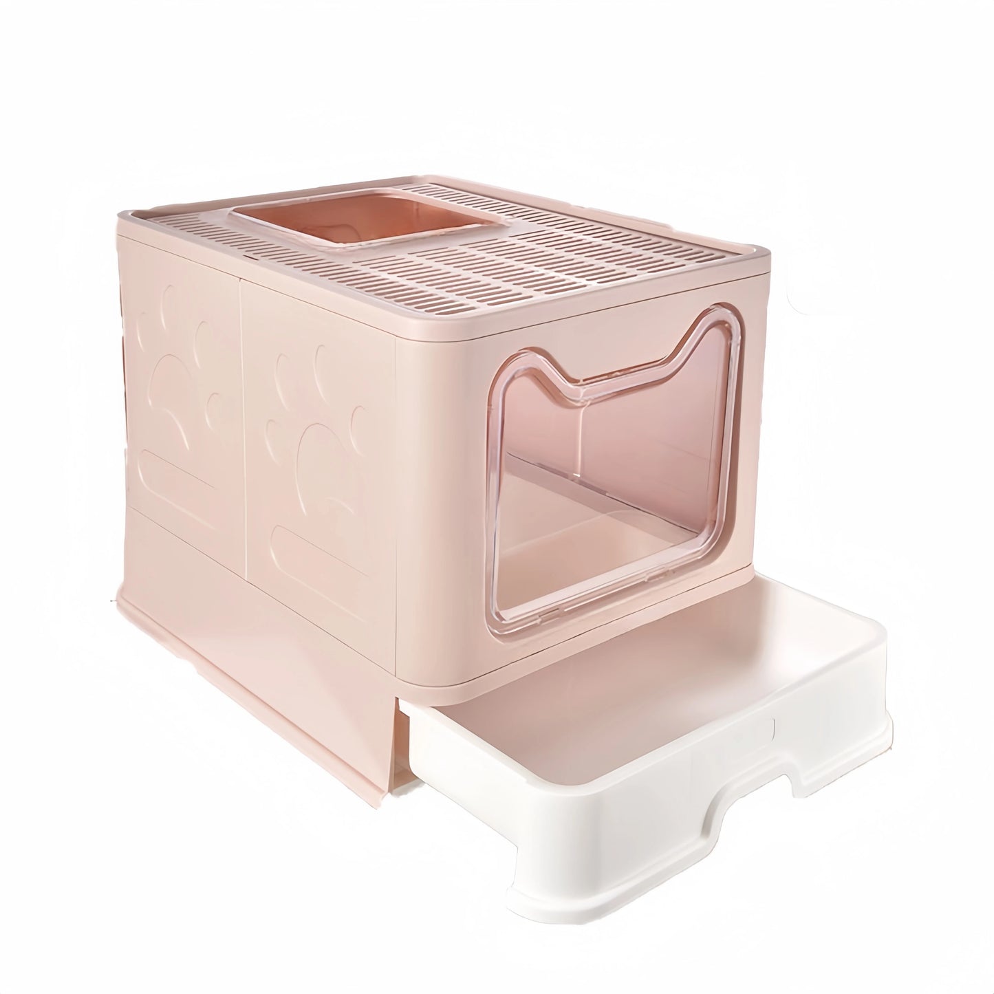 Foldable Cat Litter Box – Drawer-Style Design with Scooper for Easy Waste Management