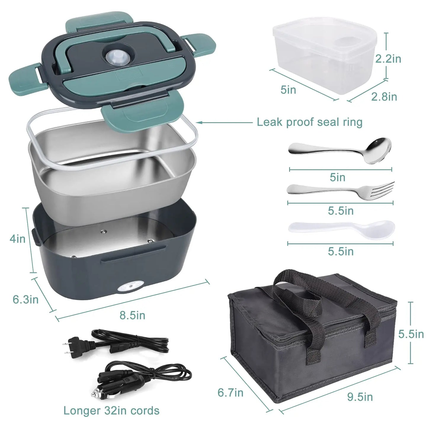 2-in-1 Electric Heating Lunch Box – Portable Bento for Car & Home Use