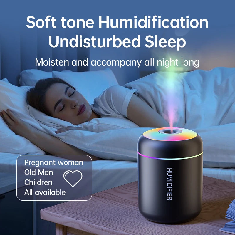 180ML USB Mini Aroma Humidifier with LED Light – Car & Home Use