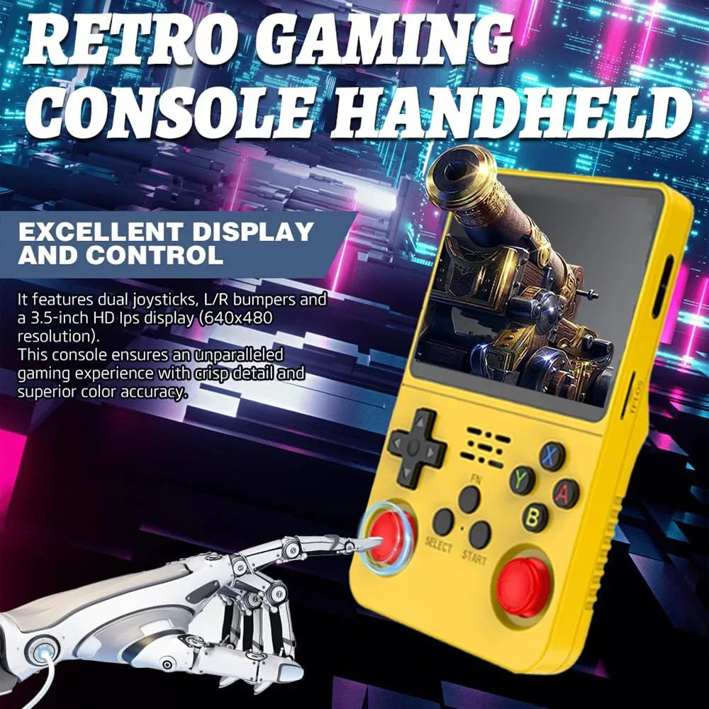 R36S Retro Handheld Game Console – 3.5" Display with ARKOS System & Classic Titles