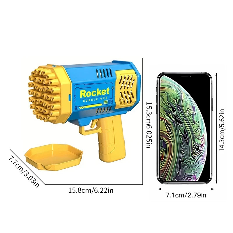 40-Hole Rocket Bubble Gun – Handheld Electric Toy for Kids’ Parties & Outdoor Fun