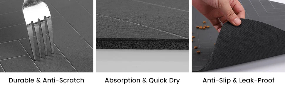 Waterproof Pet Feeding Mat – Quick-Dry Placemat with Non-Slip Rubber Backing for Dogs & Cats