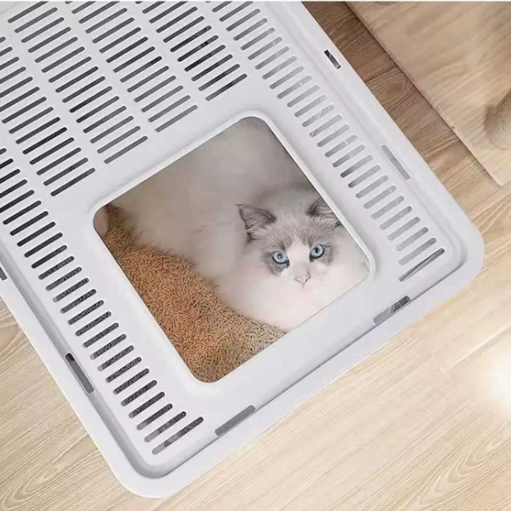 Foldable Cat Litter Box – Drawer-Style Design with Scooper for Easy Waste Management