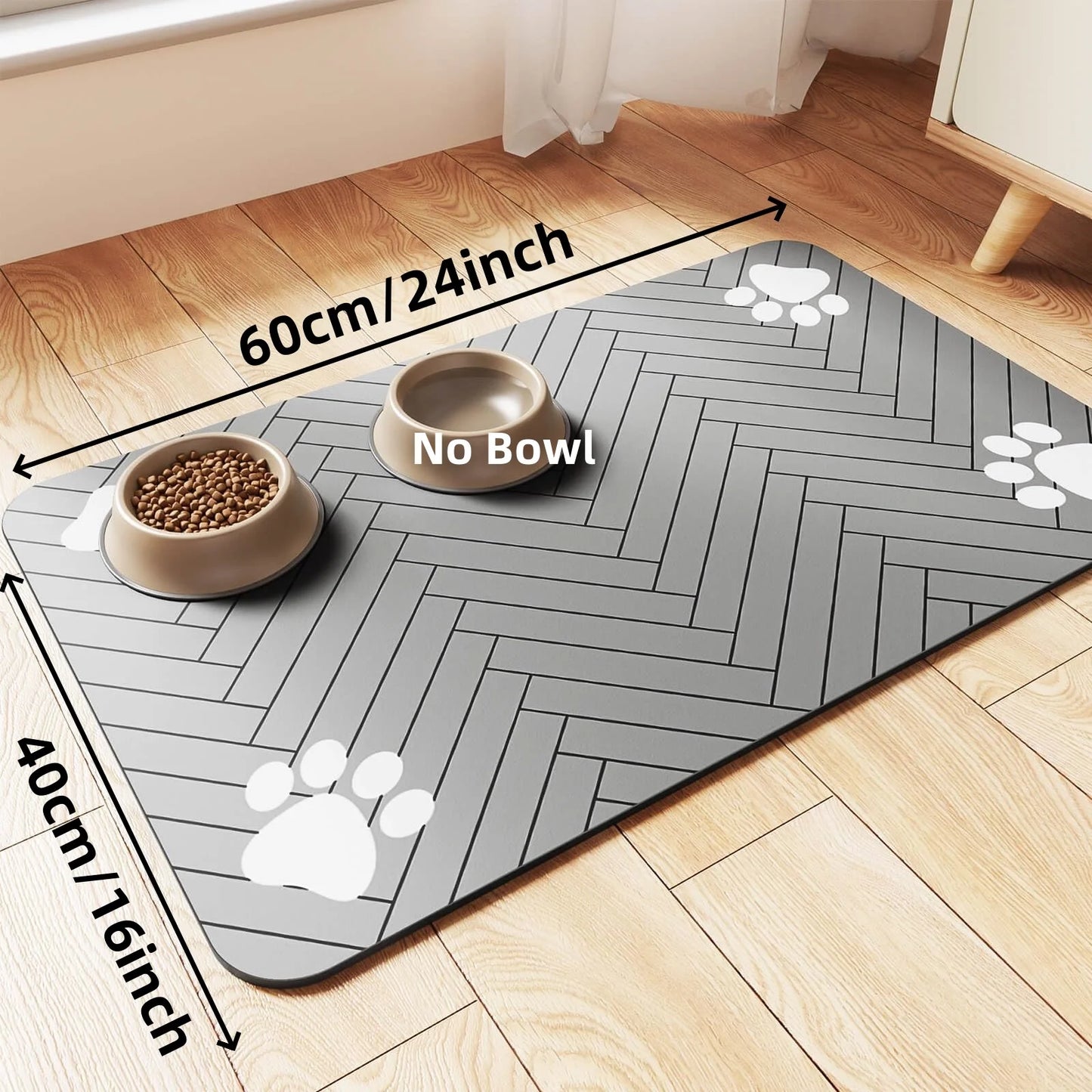 Waterproof Pet Feeding Mat – Quick-Dry Placemat with Non-Slip Rubber Backing for Dogs & Cats