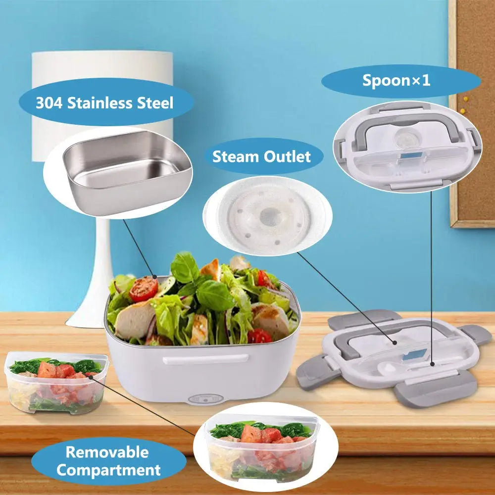 2-in-1 Electric Heating Lunch Box – Portable Bento for Car & Home Use