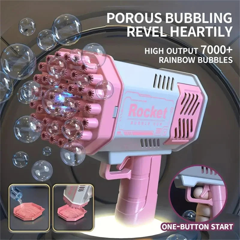 40-Hole Rocket Bubble Gun – Handheld Electric Toy for Kids’ Parties & Outdoor Fun