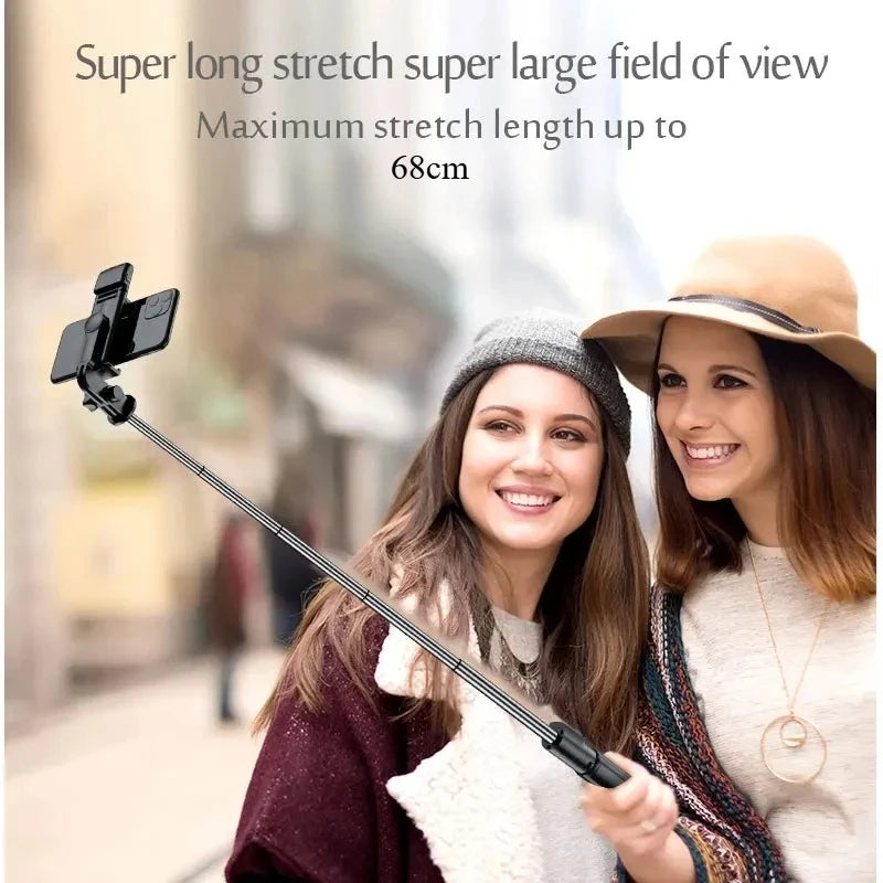 Wireless Bluetooth Selfie Stick Tripod – Phone Holder with Fill Light & Remote Shutter for iPhone, Samsung, Xiaomi