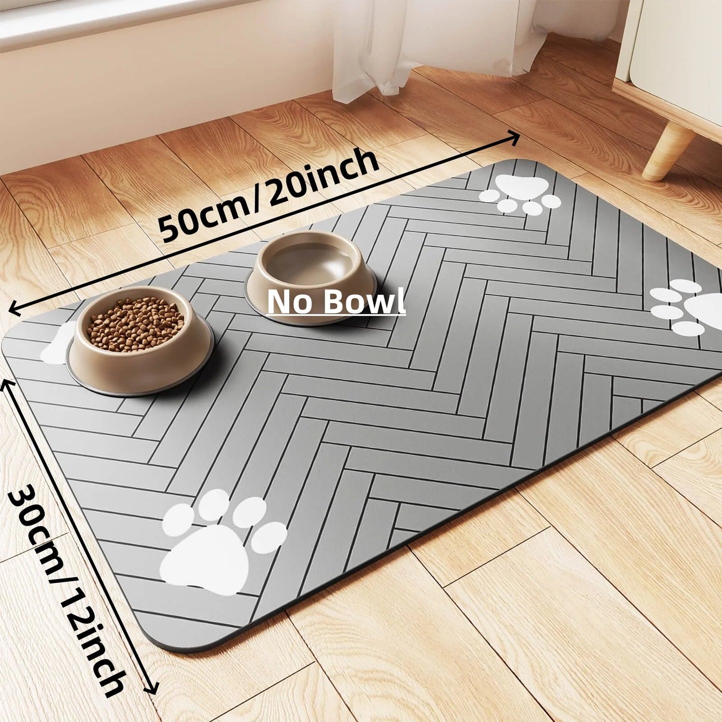 Waterproof Pet Feeding Mat – Quick-Dry Placemat with Non-Slip Rubber Backing for Dogs & Cats