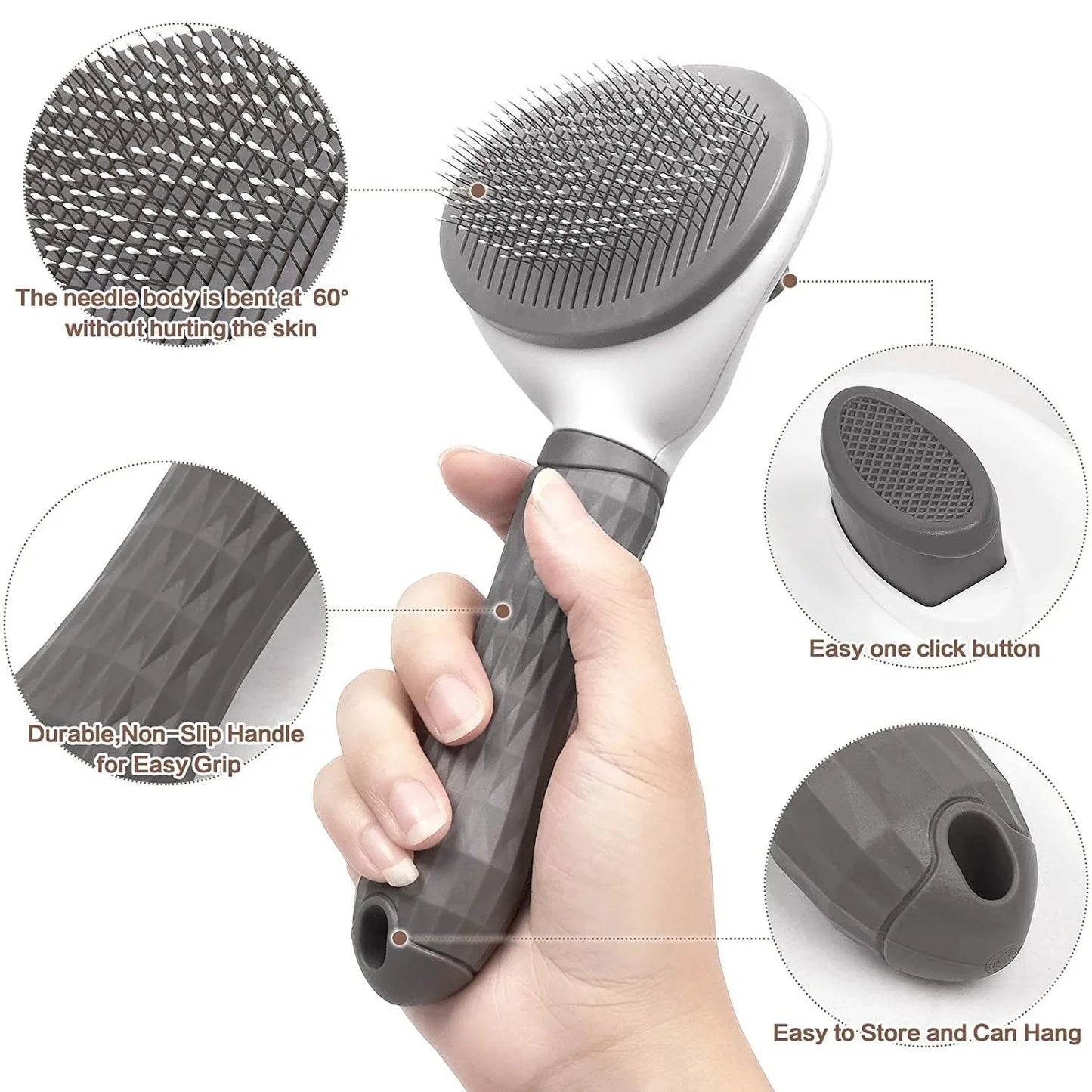 Self-Cleaning Pet Hair Brush – Grooming Comb for Dogs & Cats
