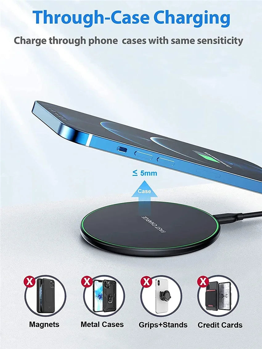 100W Fast Wireless Charging Pad – iPhone, Samsung, Xiaomi Compatible