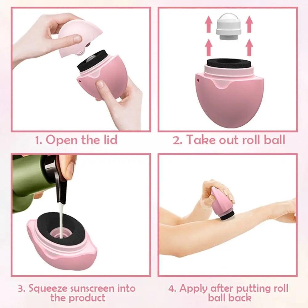 Refillable Silicone Sunscreen Roller – Lotion Applicator for Easy Use