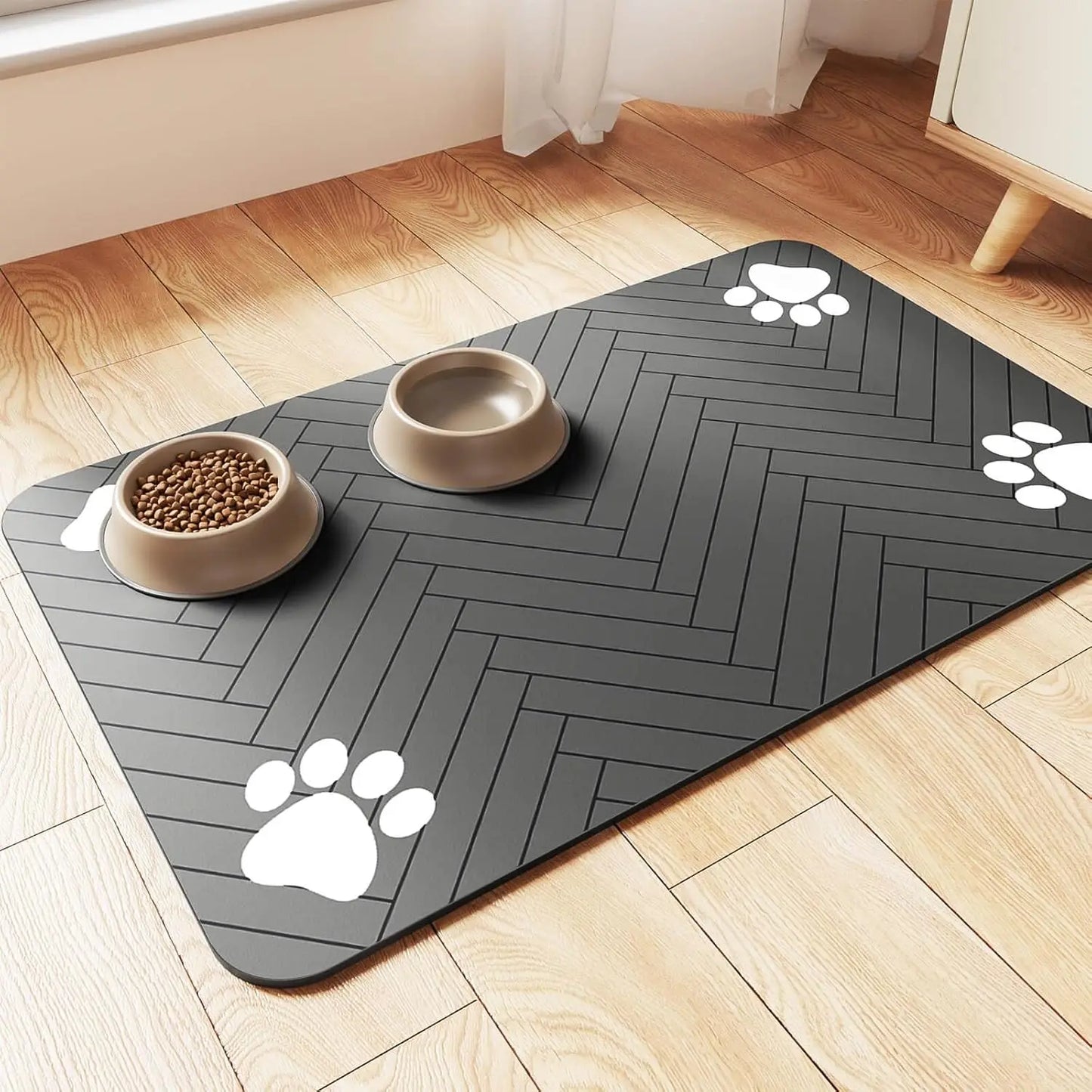 Waterproof Pet Feeding Mat – Quick-Dry Placemat with Non-Slip Rubber Backing for Dogs & Cats