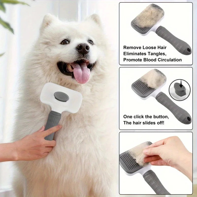 Pet Hair Remover Brush – Gentle Deshedding Comb for Dogs & Cats with Long Hair