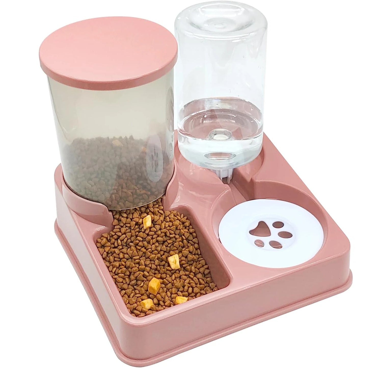 2-in-1 Automatic Cat Feeder & Water Dispenser – Tilted Gravity Food Bowl & Waterer Set