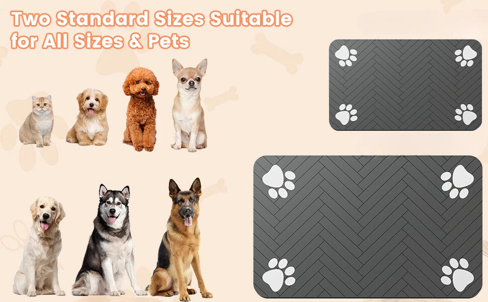 Waterproof Pet Feeding Mat – Quick-Dry Placemat with Non-Slip Rubber Backing for Dogs & Cats