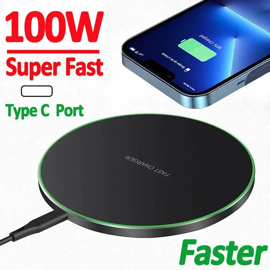 100W Fast Wireless Charging Pad – iPhone, Samsung, Xiaomi Compatible
