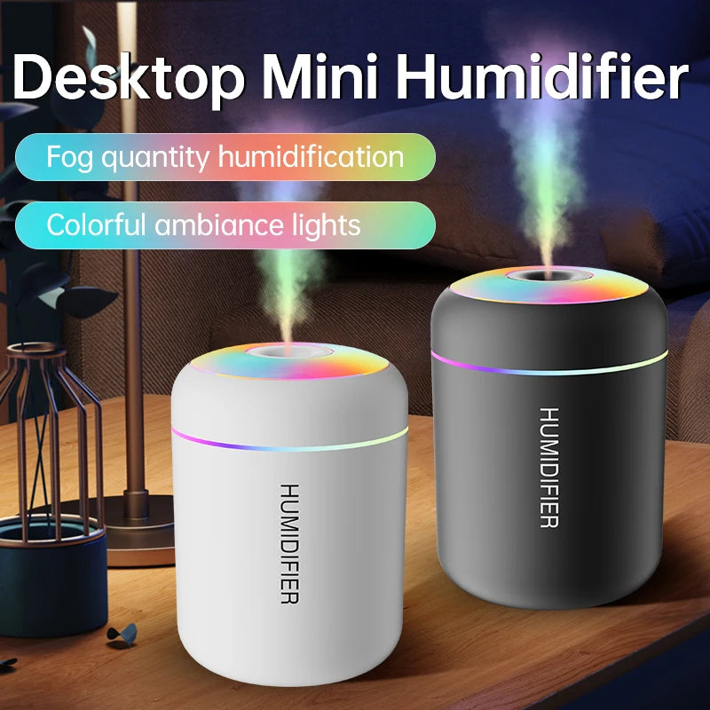 180ML USB Mini Aroma Humidifier with LED Light – Car & Home Use