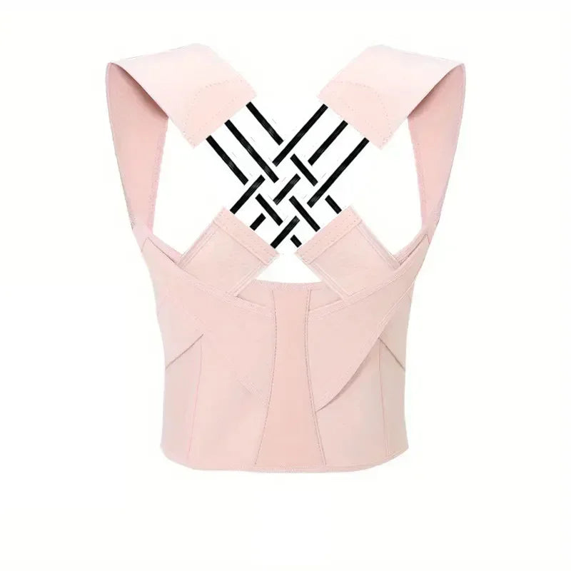TrevioMart women's back posture brace in light pink designed for support and alignment