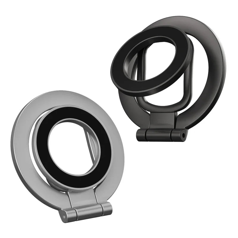 2025 Double-Sided MagSafe Phone Holder – 360° Rotating Stand with Strong Magnet & Foldable Finger Grip for iPhone 14–16