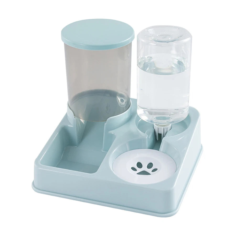 2-in-1 Automatic Cat Feeder & Water Dispenser – Tilted Gravity Food Bowl & Waterer Set