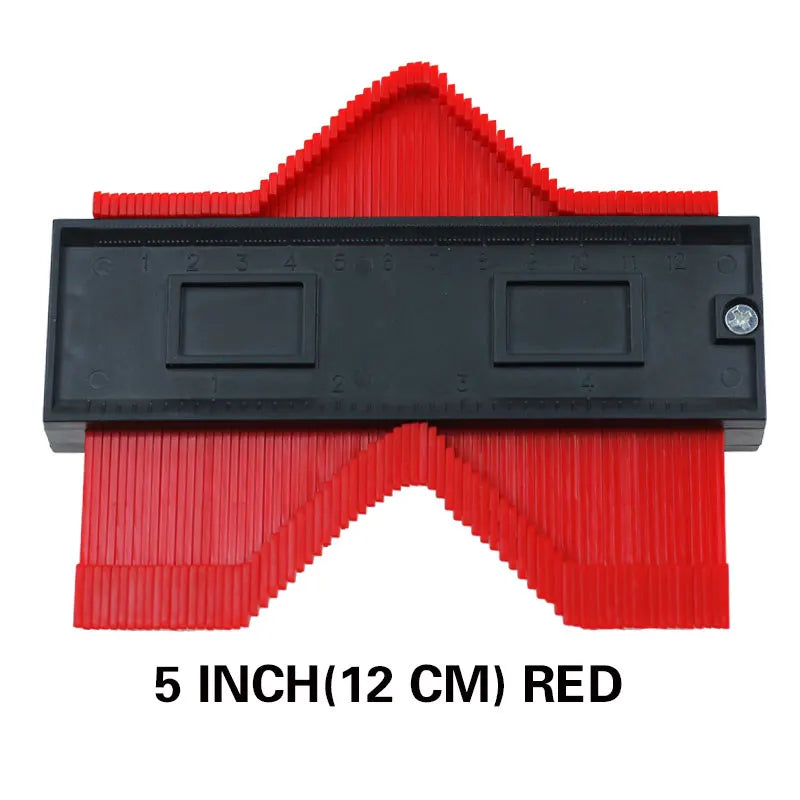 Adjustable contour gauge for home improvement with red 5 inch 12 cm measurement tool by TrevioMart