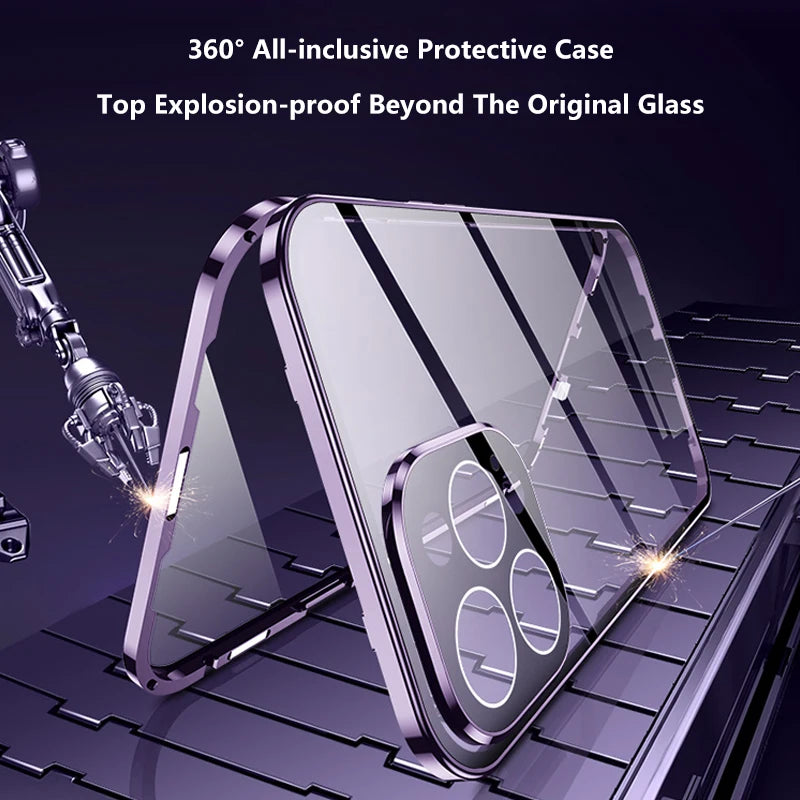 TrevioMart iPhone privacy glass case with 360-degree all-inclusive clear protective cover
