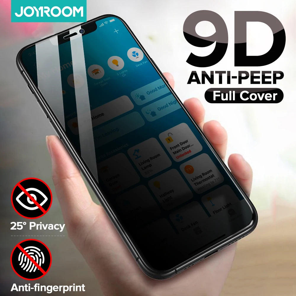 Privacy screen protector for iPhone 14 Pro Max with 9D anti-peep full cover and anti-fingerprint features