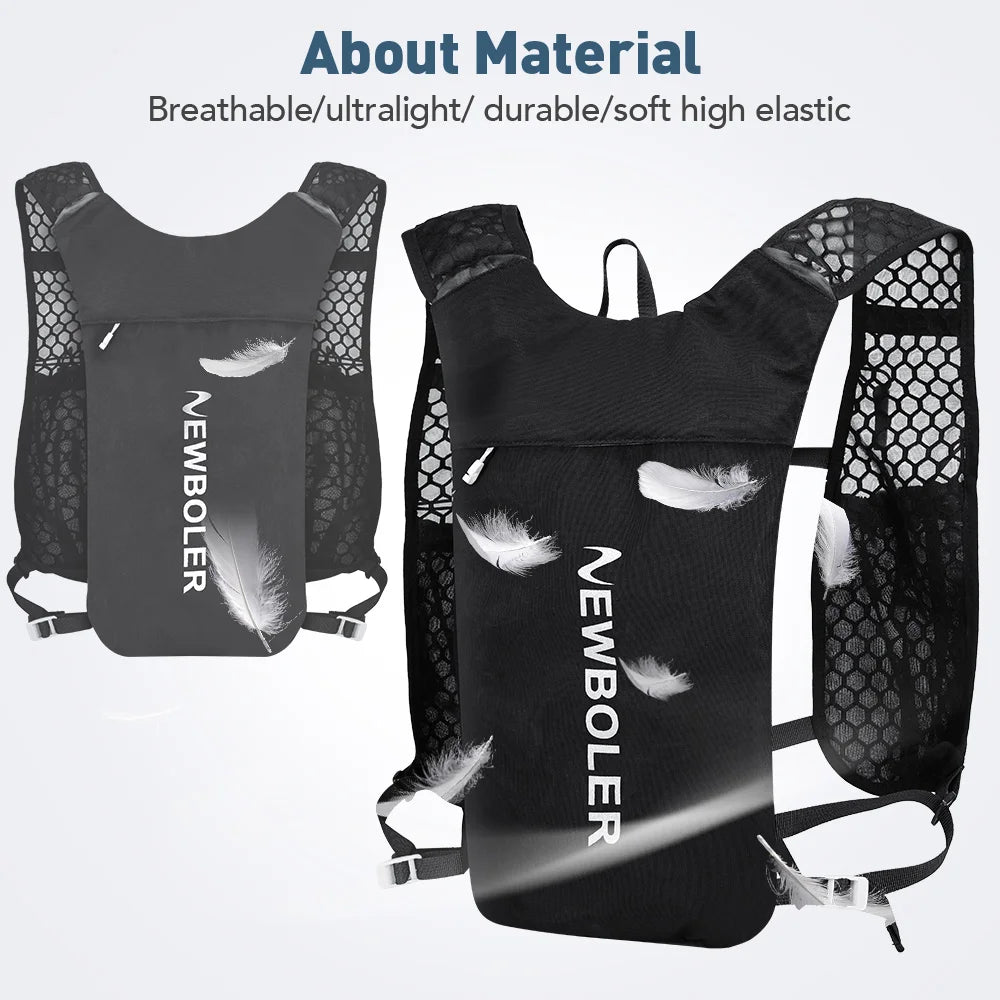 Lightweight hydration vest for running by TrevioMart with breathable ultralight durable soft elastic material