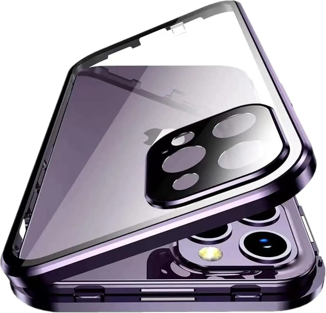 TrevioMart magnetic privacy case for iPhone Pro Max with clear back and protective camera cover